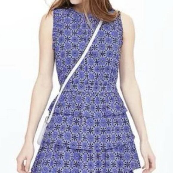 Tiered blue floral Banana Republic dress - Picture 1 of 5